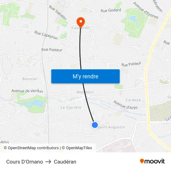 Cours D'Ornano to Caudéran map