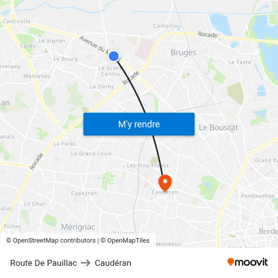 Route De Pauillac to Caudéran map