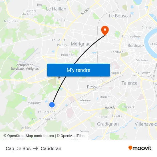 Cap De Bos to Caudéran map