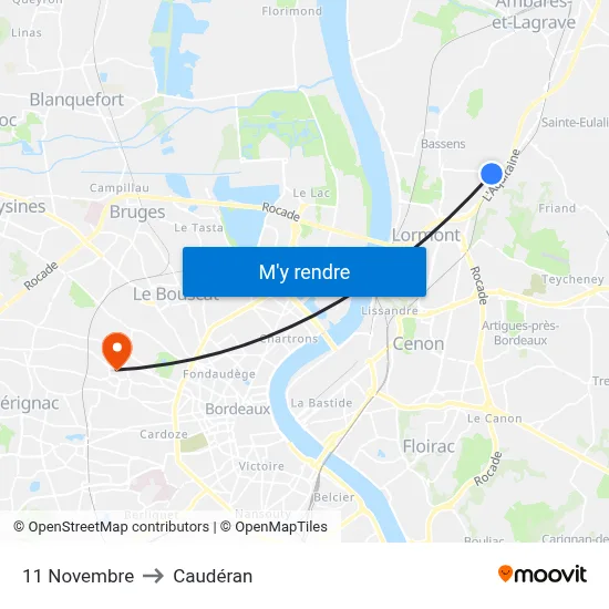 11 Novembre to Caudéran map