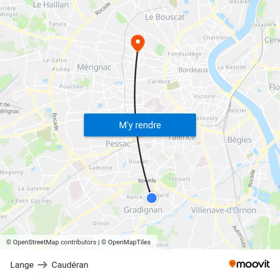 Lange to Caudéran map