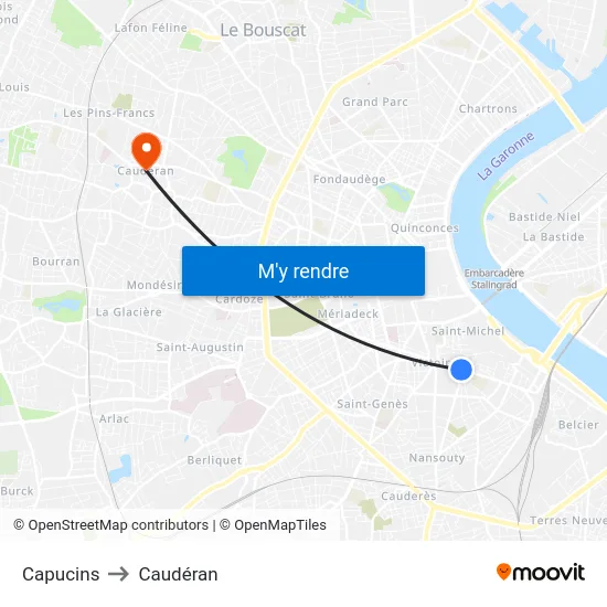 Capucins to Caudéran map