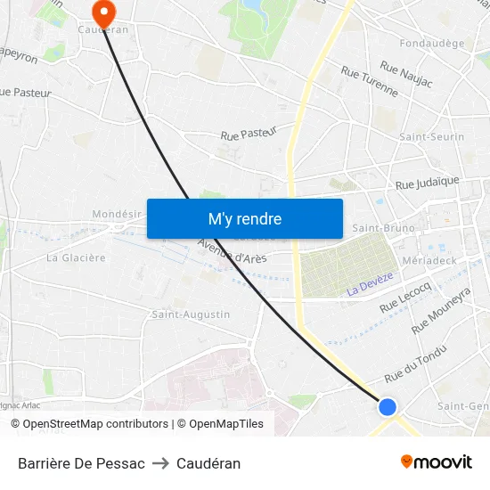 Barrière De Pessac to Caudéran map