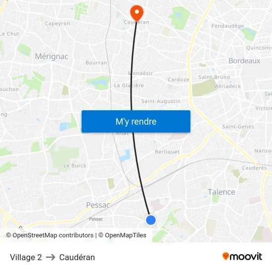 Village 2 to Caudéran map