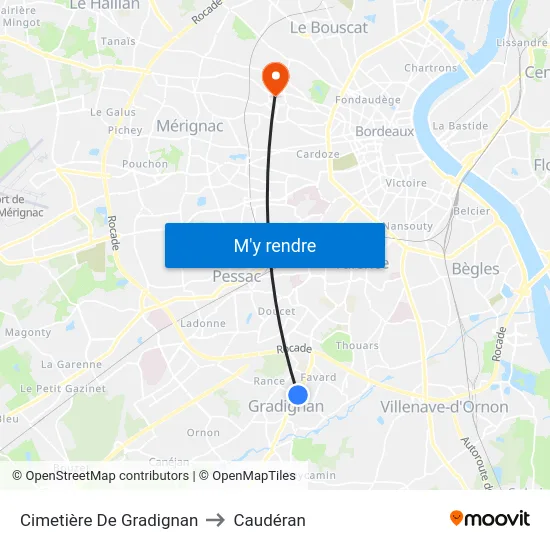 Cimetière De Gradignan to Caudéran map