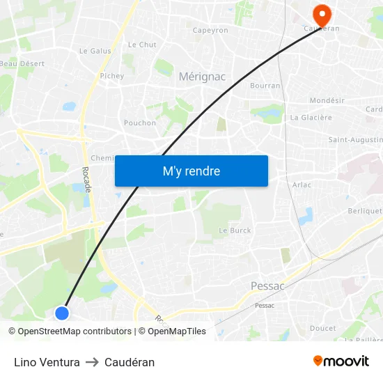 Lino Ventura to Caudéran map