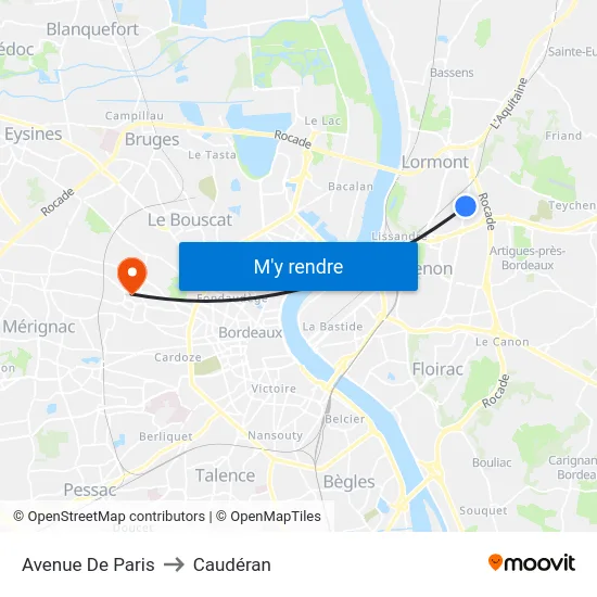 Avenue De Paris to Caudéran map