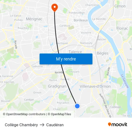 Collège Chambéry to Caudéran map
