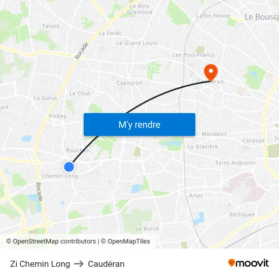 Zi Chemin Long to Caudéran map