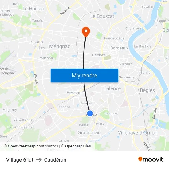 Village 6 Iut to Caudéran map