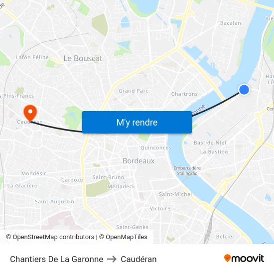 Chantiers De La Garonne to Caudéran map