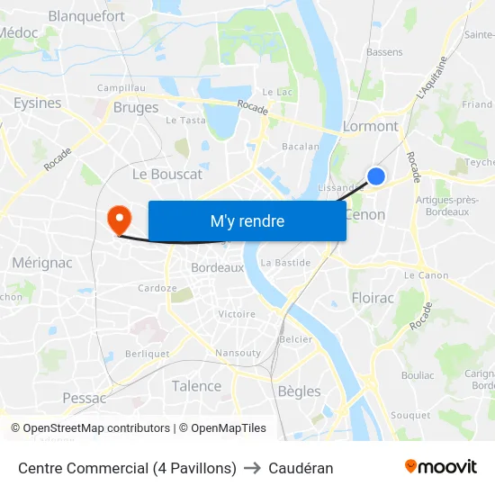 Centre Commercial (4 Pavillons) to Caudéran map