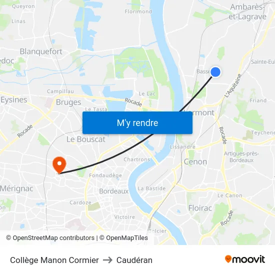 Collège Manon Cormier to Caudéran map