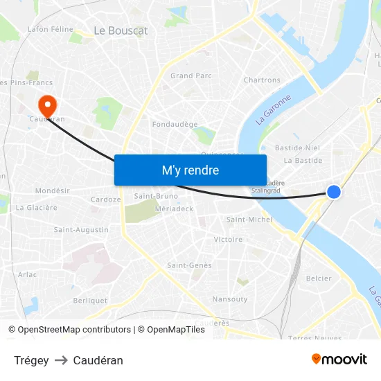 Trégey to Caudéran map