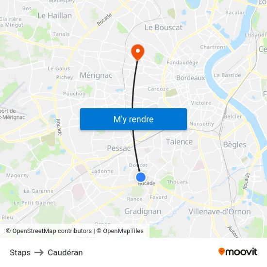 Staps to Caudéran map
