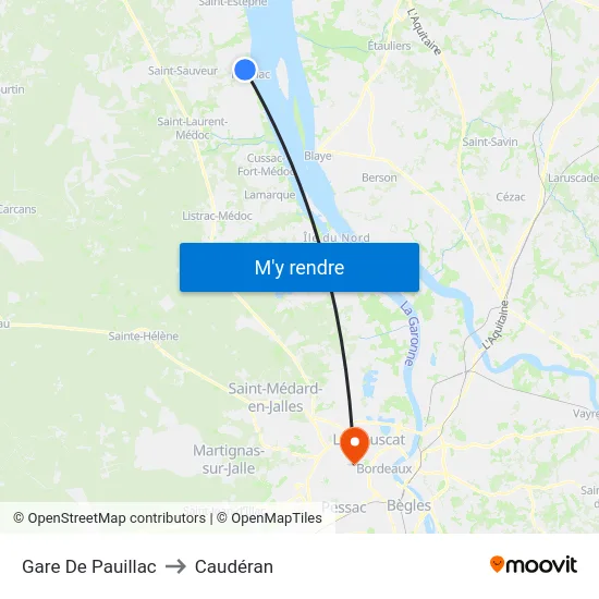 Gare De Pauillac to Caudéran map