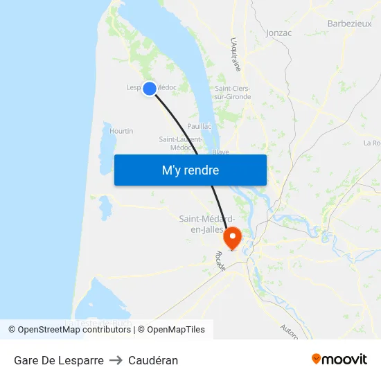 Gare De Lesparre to Caudéran map
