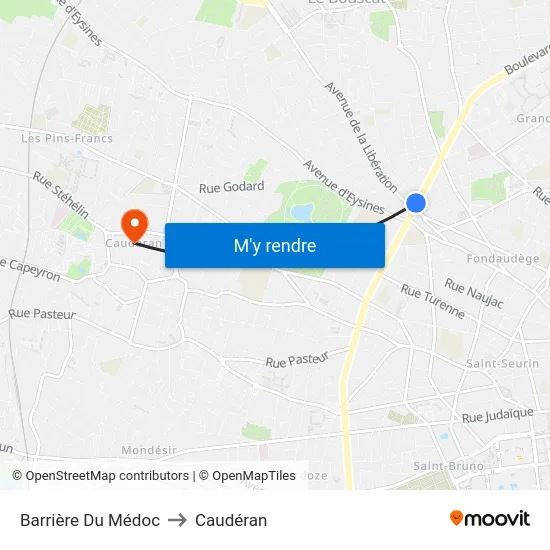 Barrière Du Médoc to Caudéran map