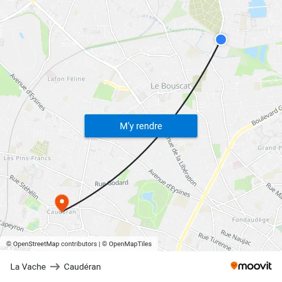 La Vache to Caudéran map