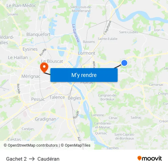 Gachet 2 to Caudéran map