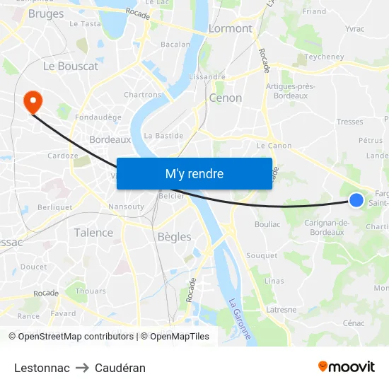 Lestonnac to Caudéran map