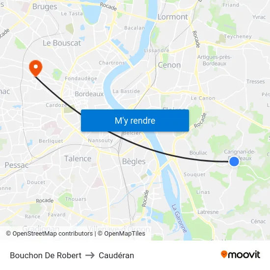 Bouchon De Robert to Caudéran map