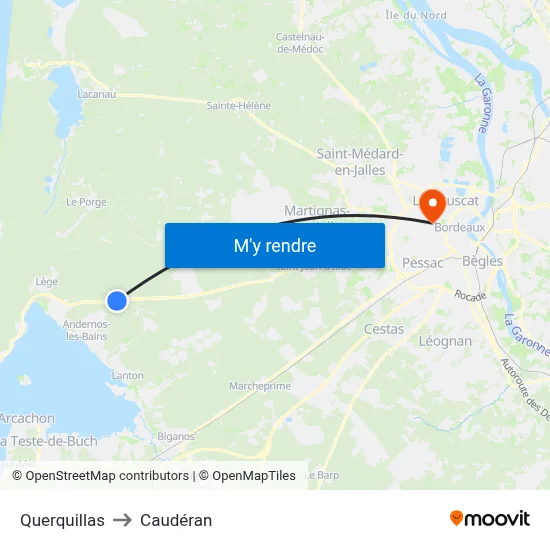 Querquillas to Caudéran map