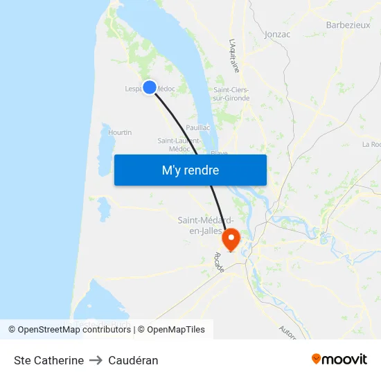 Ste Catherine to Caudéran map