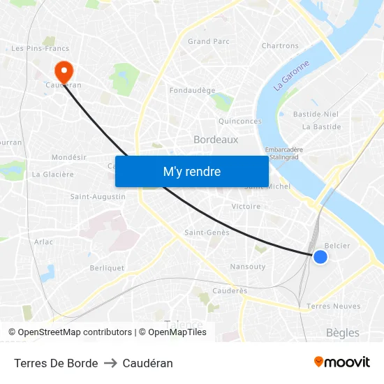 Terres De Borde to Caudéran map