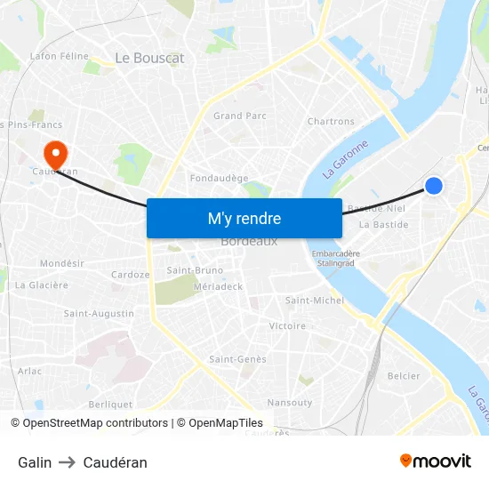 Galin to Caudéran map