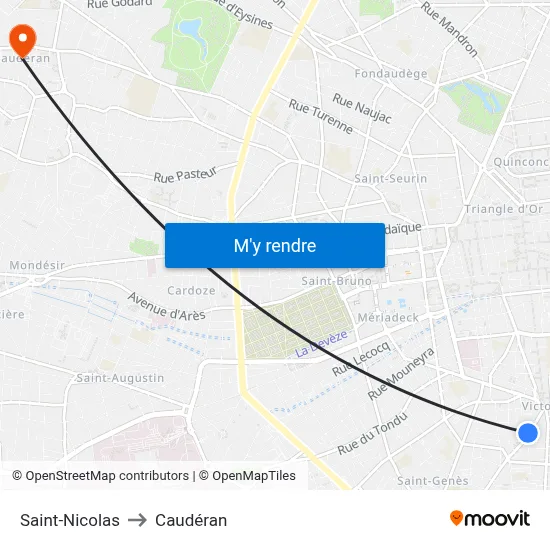 Saint-Nicolas to Caudéran map