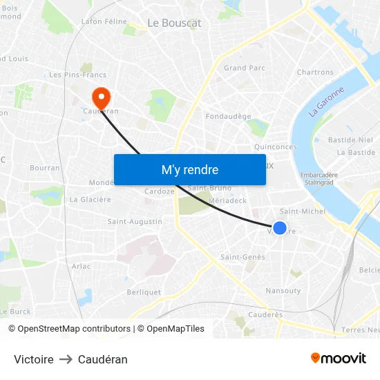Victoire to Caudéran map