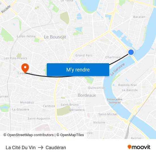 La Cité Du Vin to Caudéran map