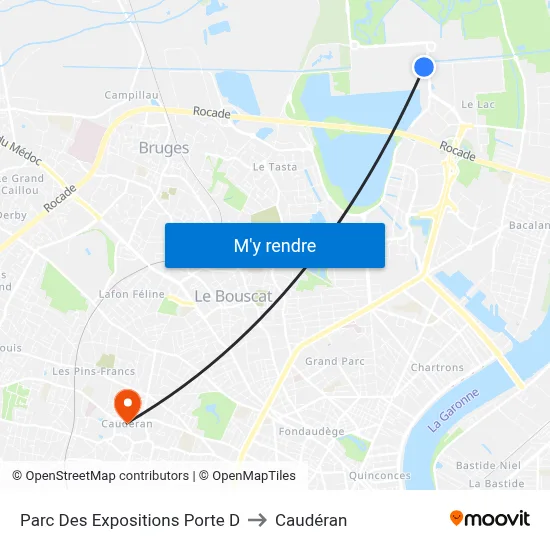 Parc Des Expositions Porte D to Caudéran map