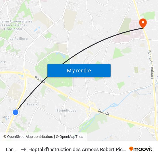 Lange to Hôptal d'Instruction des Armées Robert Picqué map