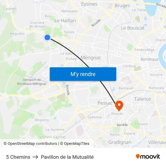 5 Chemins to Pavillon de la Mutualité map