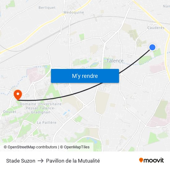 Stade Suzon to Pavillon de la Mutualité map