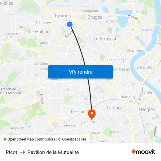 Picot to Pavillon de la Mutualité map