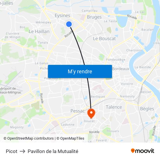 Picot to Pavillon de la Mutualité map