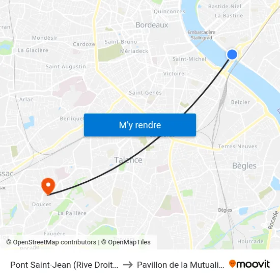 Pont Saint-Jean (Rive Droite) to Pavillon de la Mutualité map
