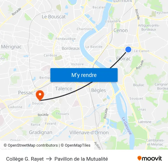 Collège G. Rayet to Pavillon de la Mutualité map