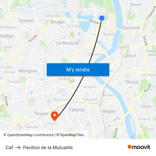 Caf to Pavillon de la Mutualité map