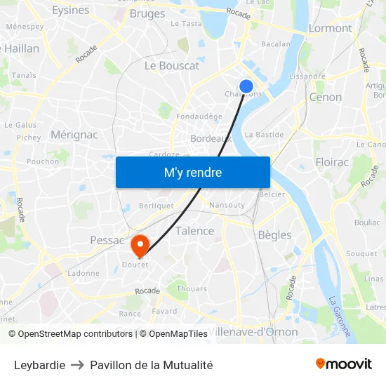 Leybardie to Pavillon de la Mutualité map