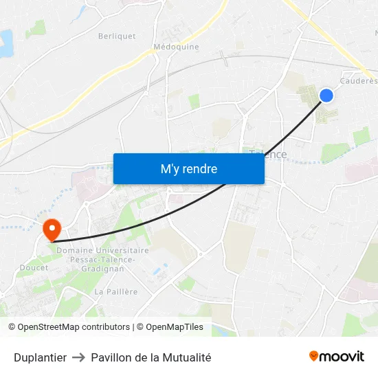 Duplantier to Pavillon de la Mutualité map