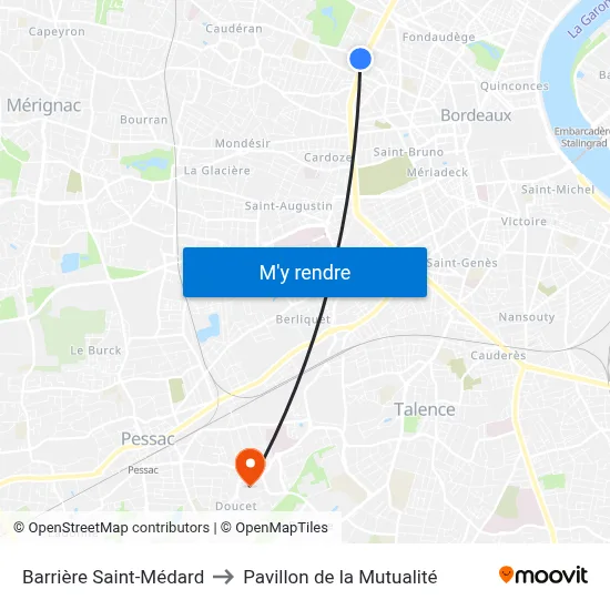 Barrière Saint-Médard to Pavillon de la Mutualité map
