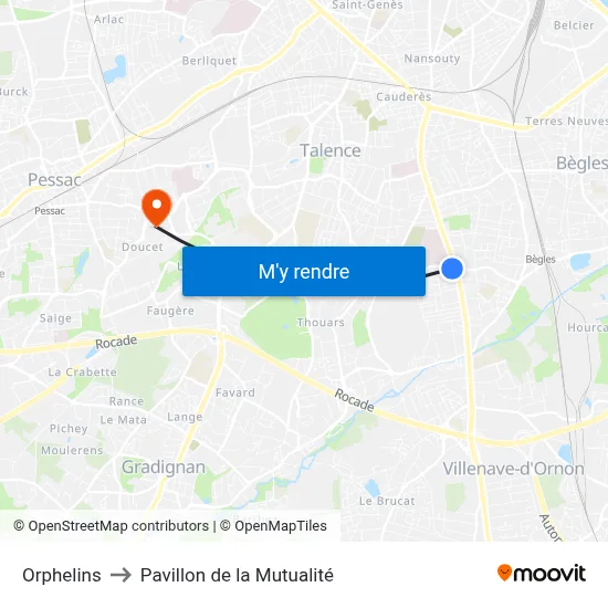 Orphelins to Pavillon de la Mutualité map