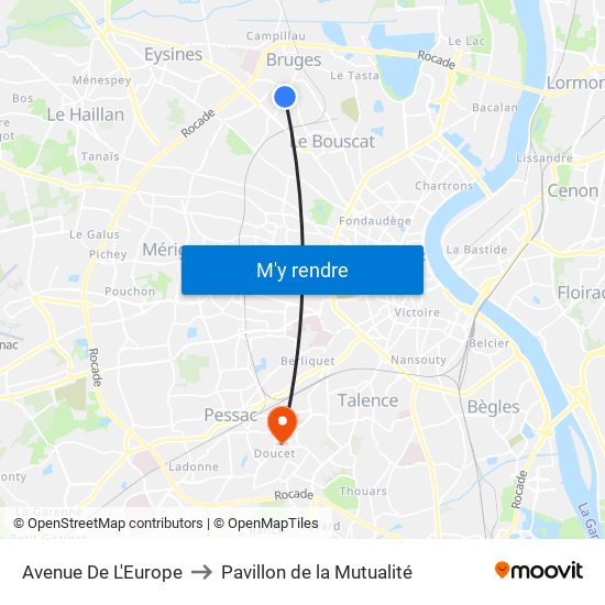 Avenue De L'Europe to Pavillon de la Mutualité map