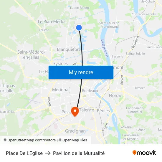 Place De L'Eglise to Pavillon de la Mutualité map