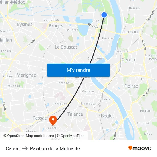Carsat to Pavillon de la Mutualité map
