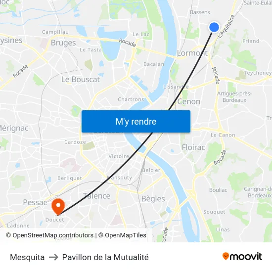 Mesquita to Pavillon de la Mutualité map